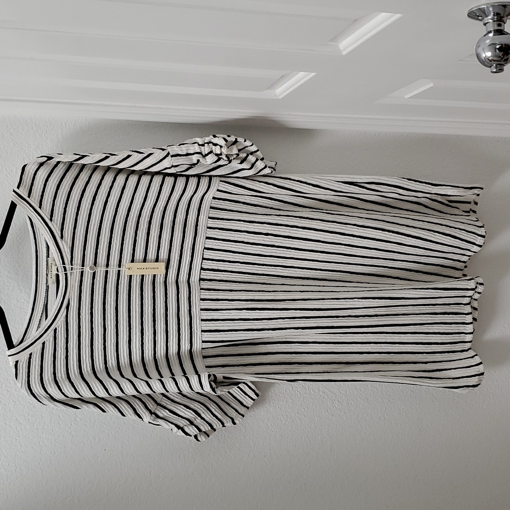 NWT Max Studio Stripe Dress Smart Casual L